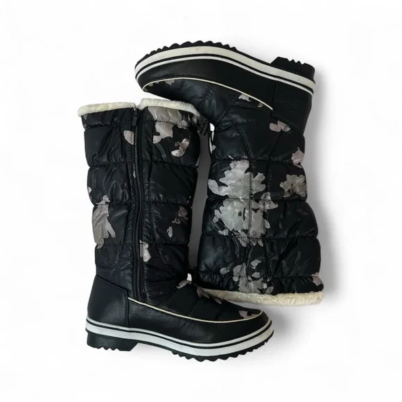 GlobalWin Women's Black & Gray Camouflage Snow Boots • Faux Fur Lining •Size 8.5 - Picture 11 of 16